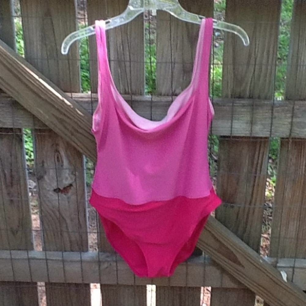 Two toned pink 1 piece size 12 swimsuit